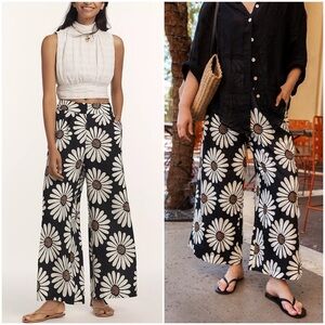 Farm Rio Linen Blend Daisy Wide-Leg Pants.      17